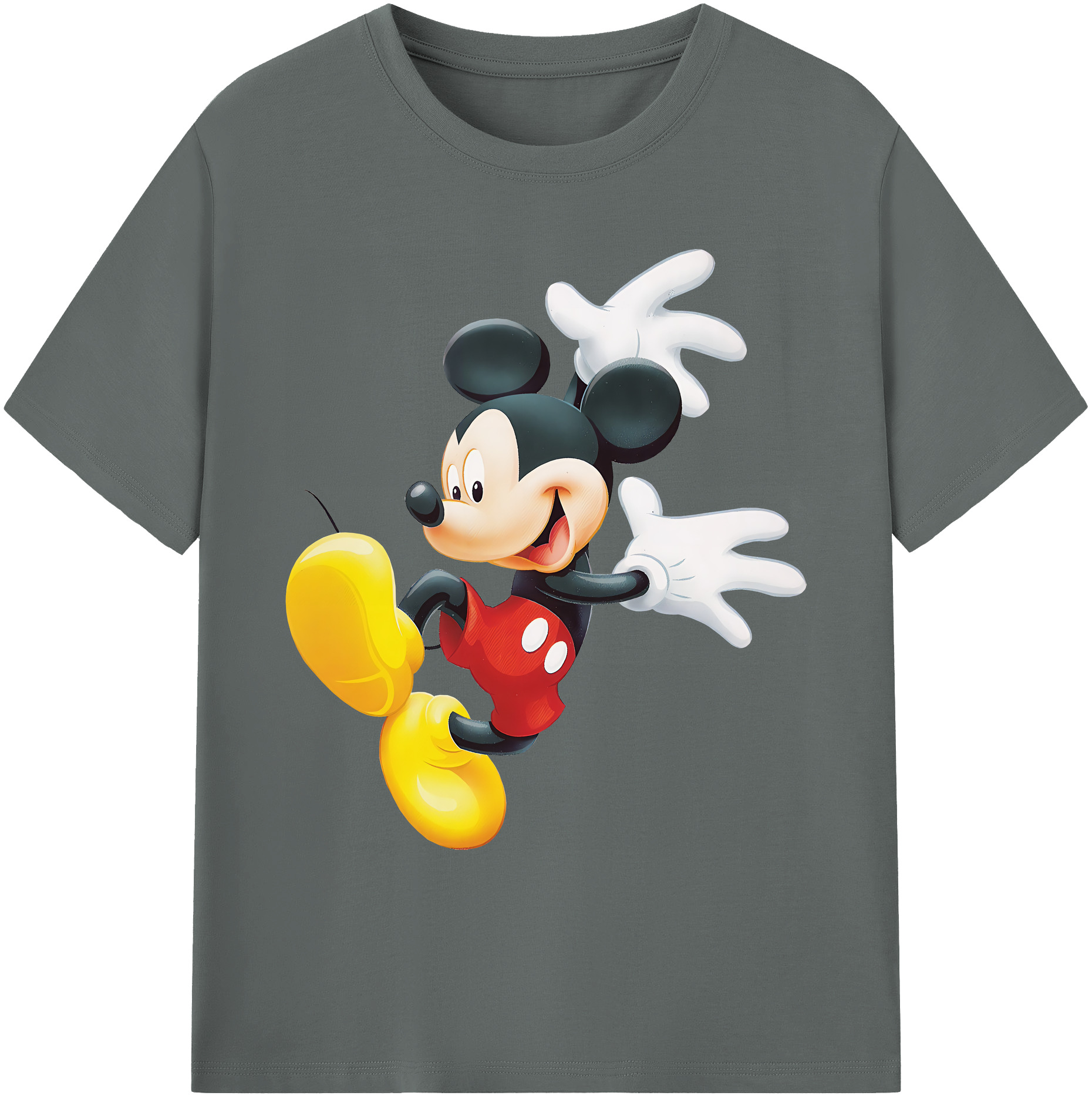 ミッキーマウス Mickey Mouse 綿100％ メンズ半袖Tシャツ｜肌触りやわらか＆通気性